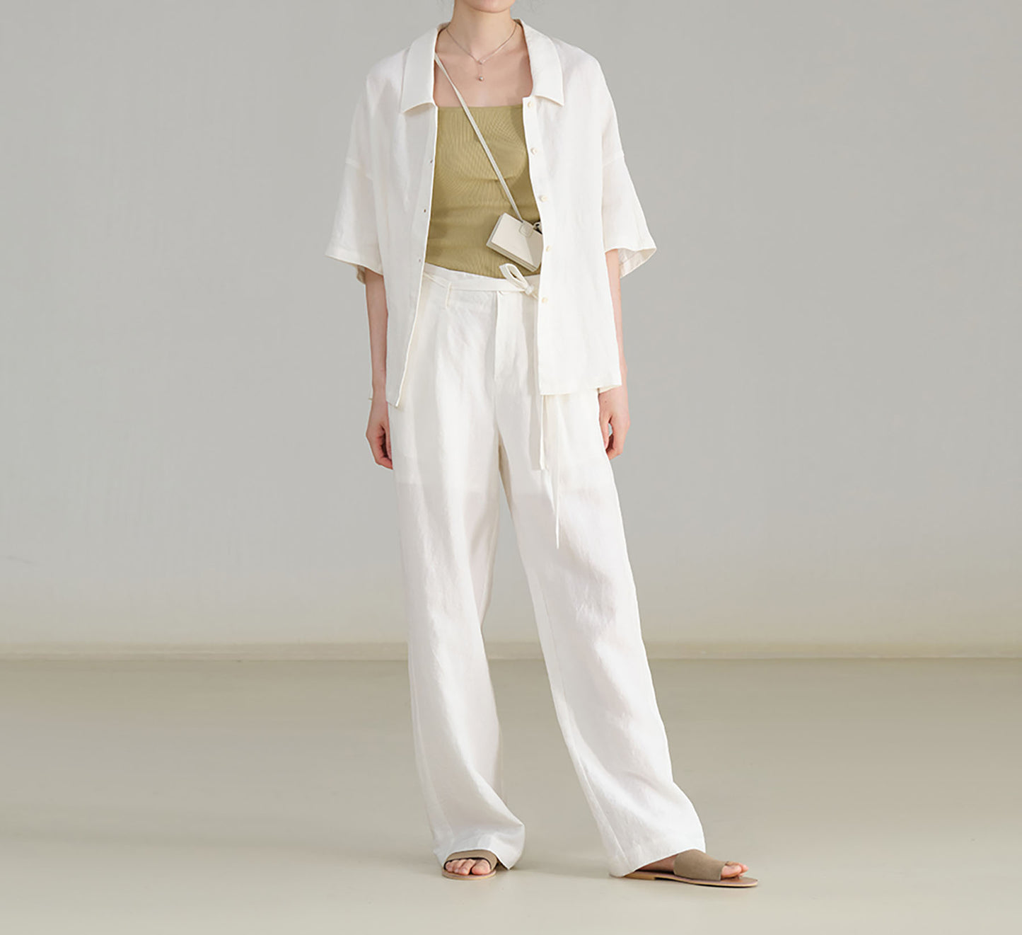 edoa Linen Oversized Square Shirt