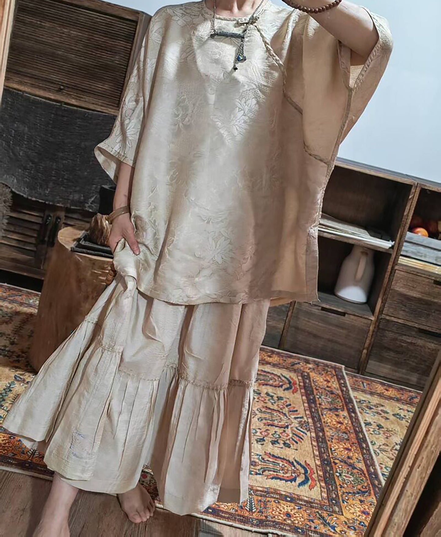Mulberry Silk Hualuo Jacquard Chinese Style Blouse bl0145 X320