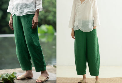 edoa St Patrick's Day Linen Pants