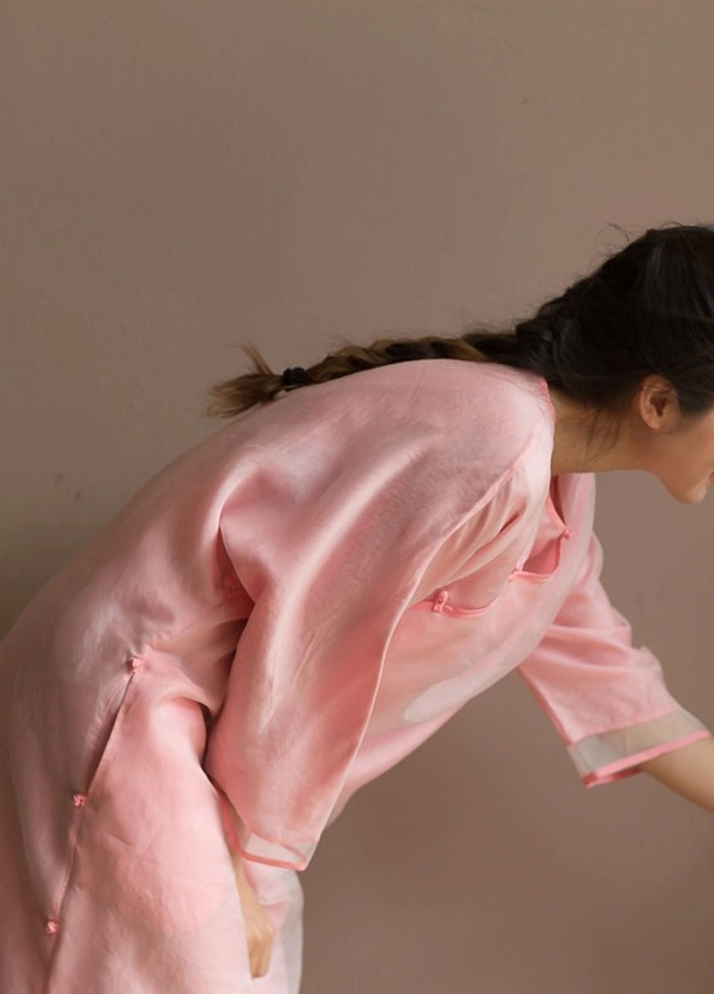 edoa Modified Silk Organza Cheongsam Dress