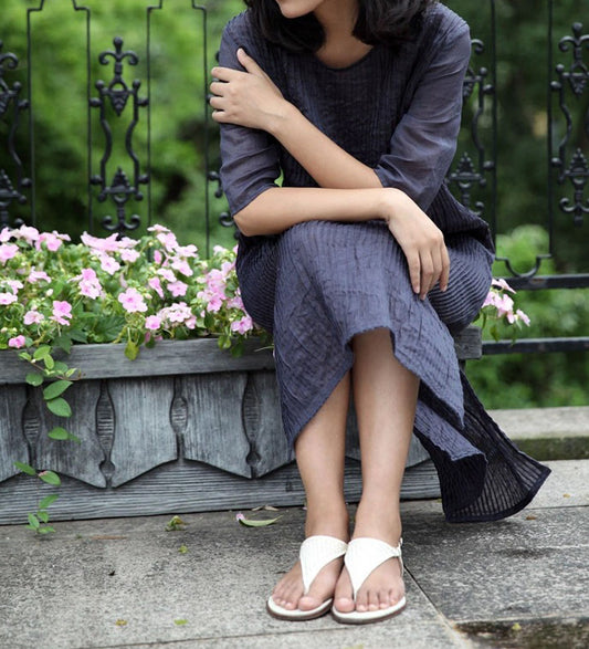 edoa Hand Pintucked Ramie Tunic