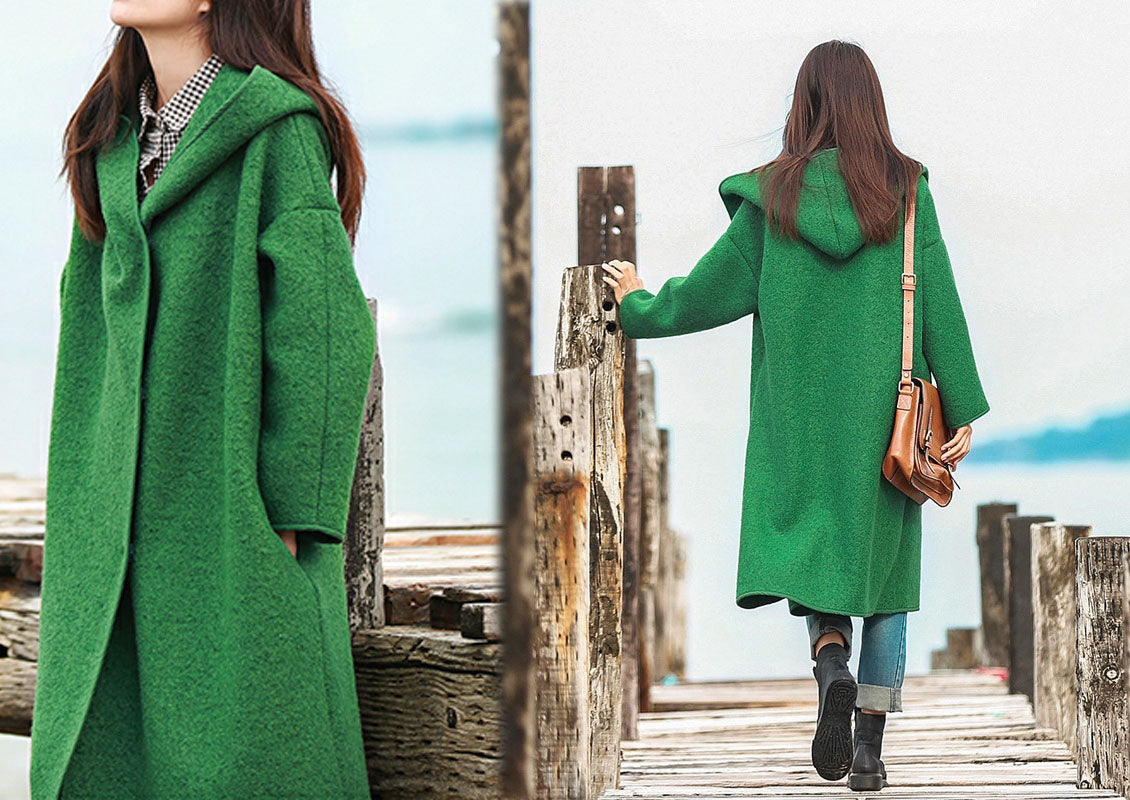 edoa Heavy Weight Bouclé Hooded Coat