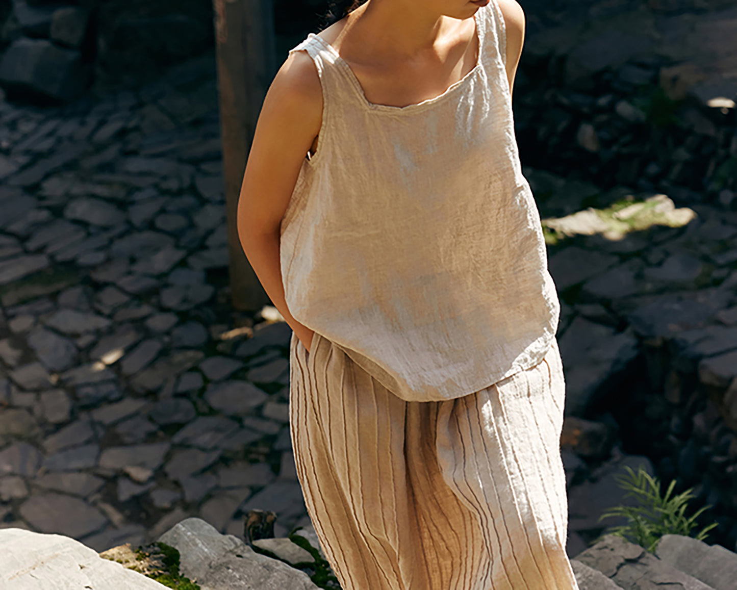 edoa Flax Linen Sleeveless Top 