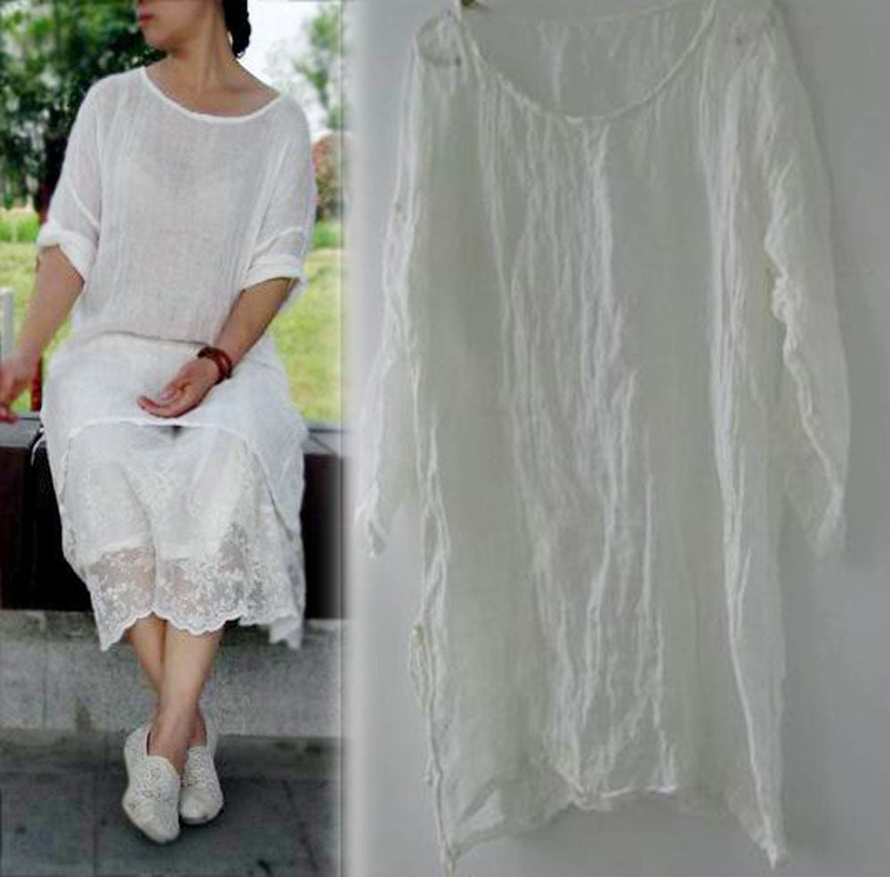 edoa Thin Linen Gauze Tunic