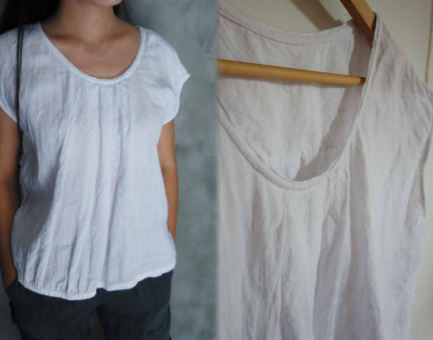 Simplicity White Washed Linen Top to0144 697