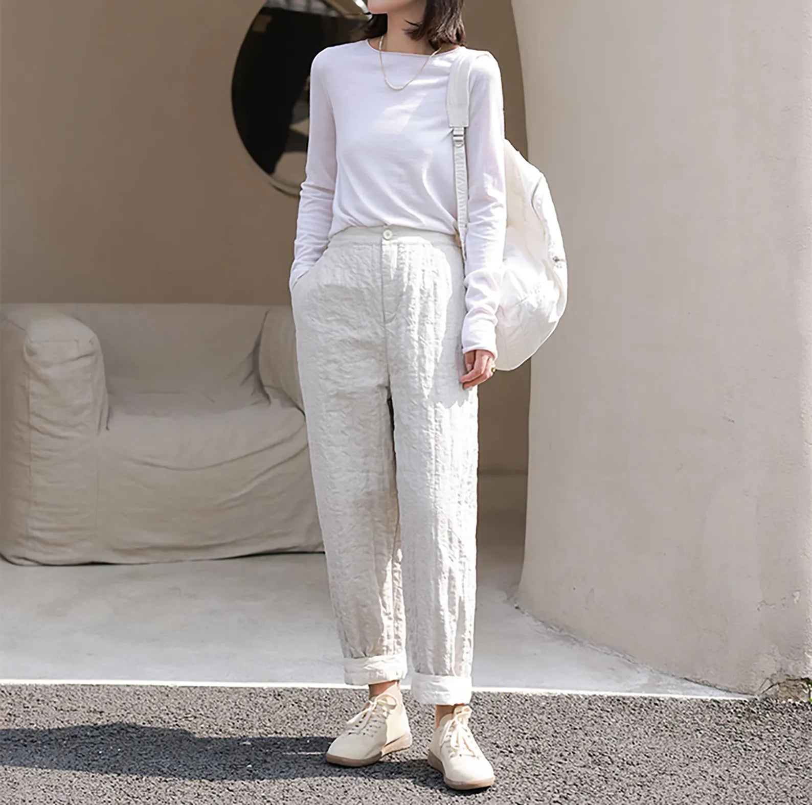 edoa Flax Linen Down Pants
