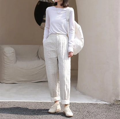 edoa Flax Linen Down Pants