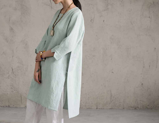 Plus Size Washed Linen Dress dr0154 758
