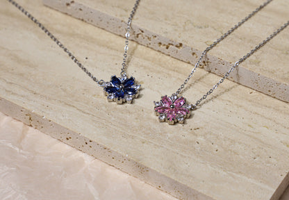 edoa Minimalist Dainty Floral Gemstone Necklace