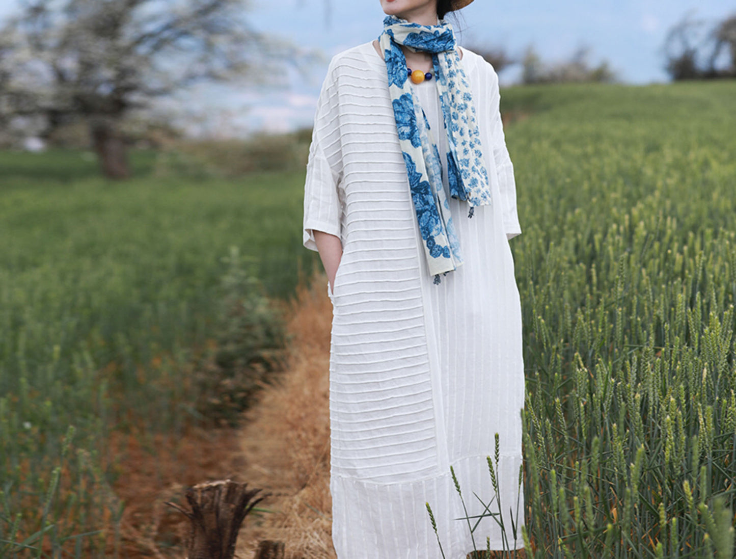 edoa Hand-pintucked Linen Dress