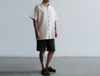 edoa Heavy Weight Mud Tussah Silk Shorts