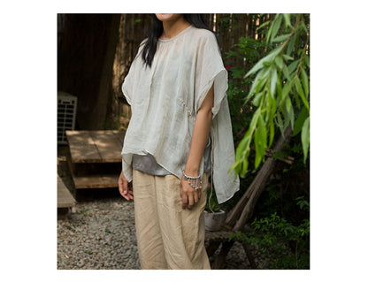 edoa High Counted Ramie Smock Tunic