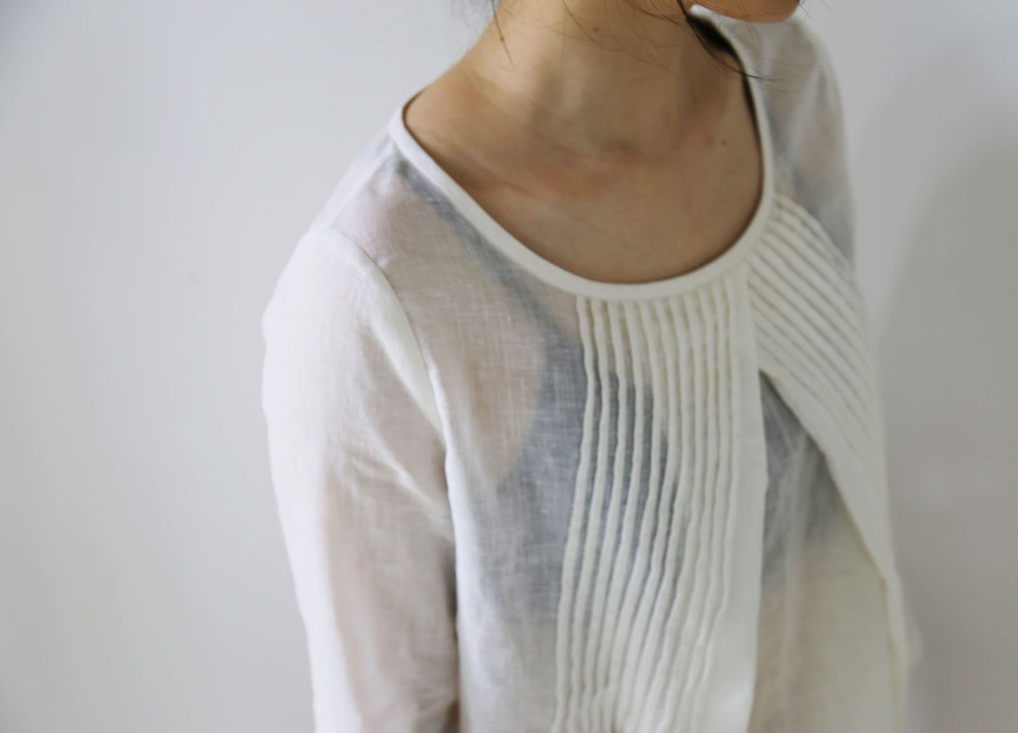 edoa Linen Cotton blend Pleated Top