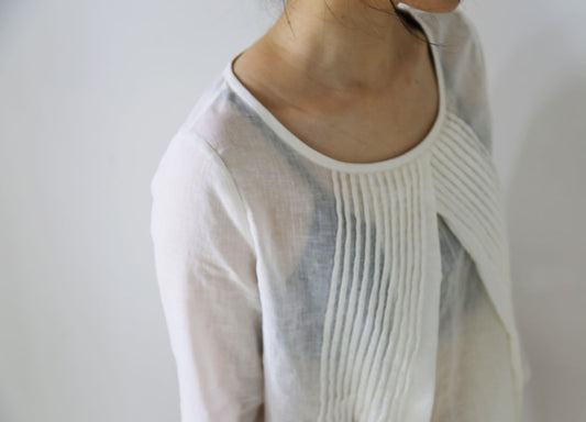 edoa Linen Cotton blend Pleated Top
