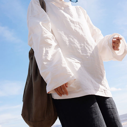 edoa White Linen Fishermen's Smock
