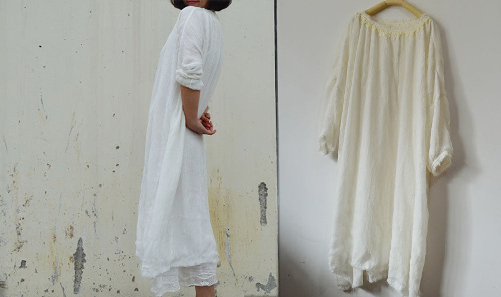 edoa Layered Mulberry Silk Fairy Dress 