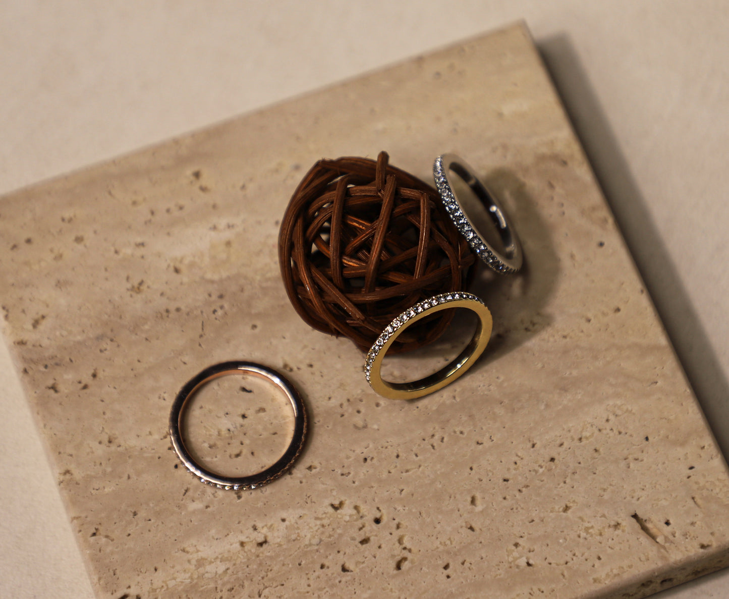 edoa Minimalist Starlight Diamond Stacking Ring