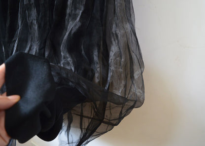 Black Silk Organza Skirt sk0058 A198