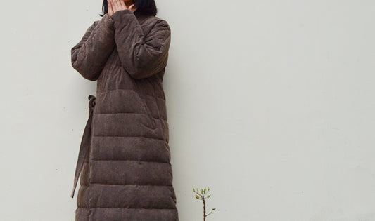 edoa Tussah Silk Winter Quilt Down Coat