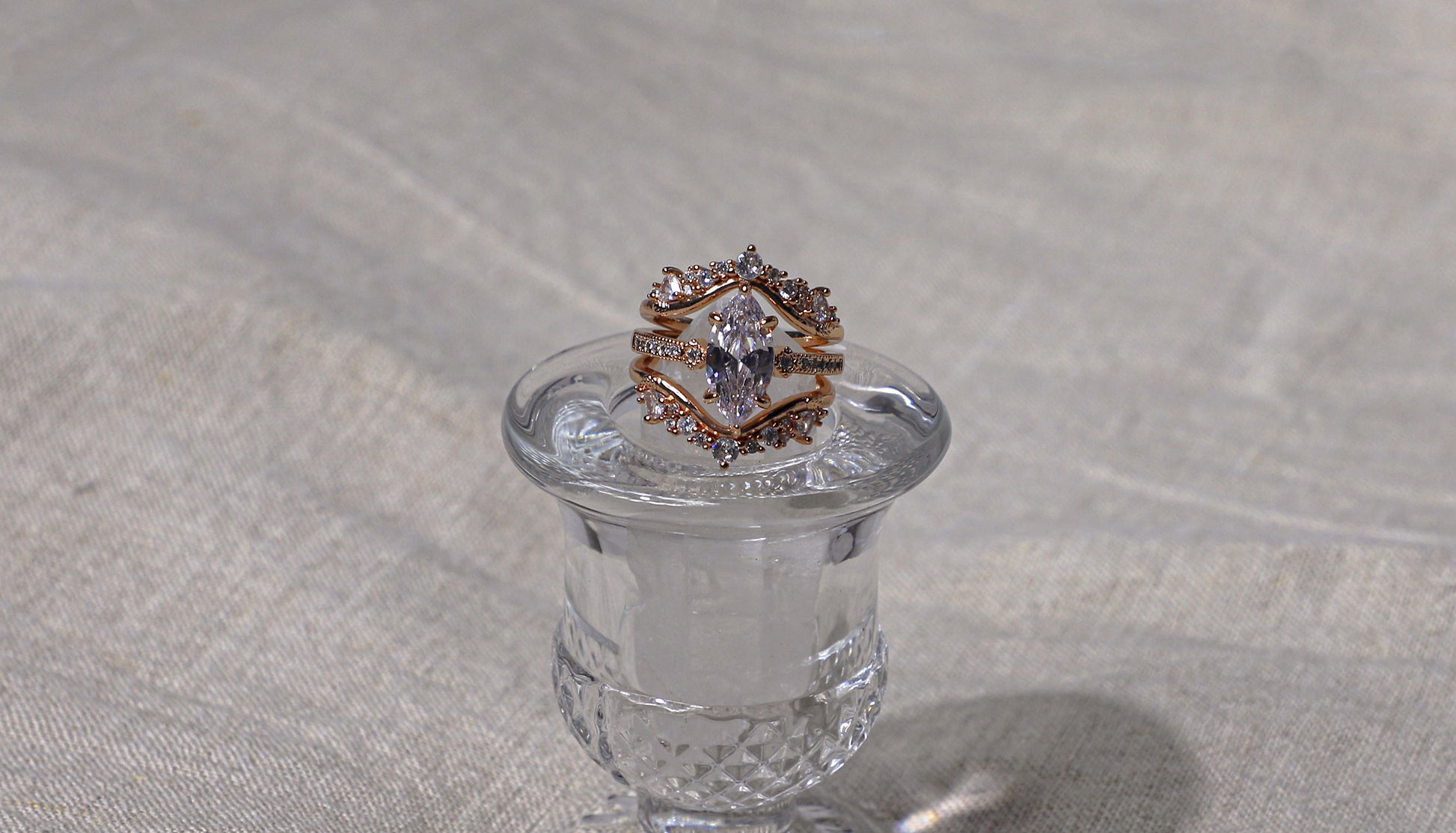 edoa The Aurora Crown Pave Ring Set