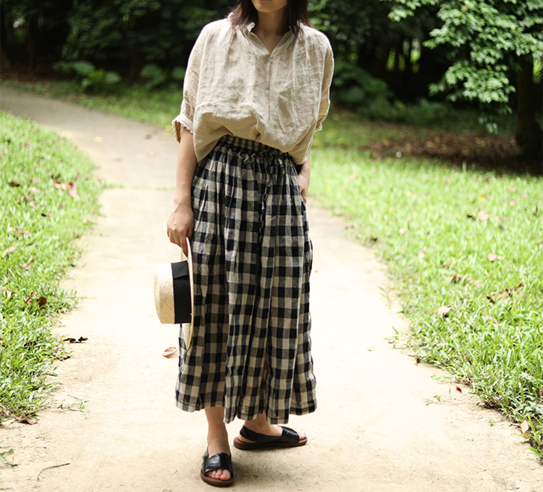 edoa Half Sleeve French Linen T Shirt