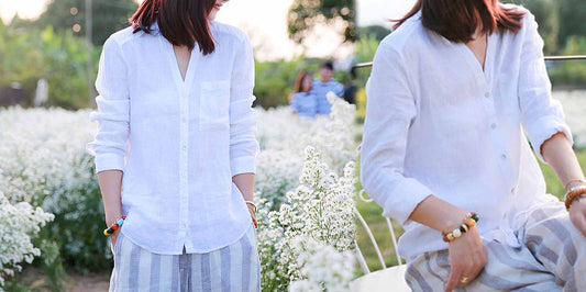 edoa Button Down White Linen Shirt