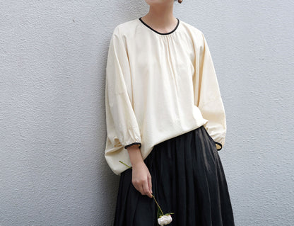 edoa Dupioni Tussah Silk Pullover Blouse