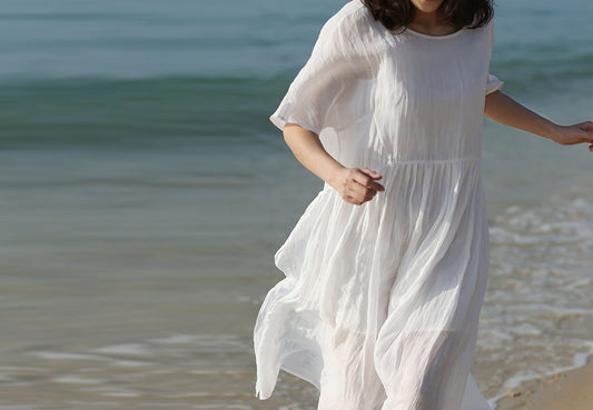 edoa High Counted Ramie Dress
