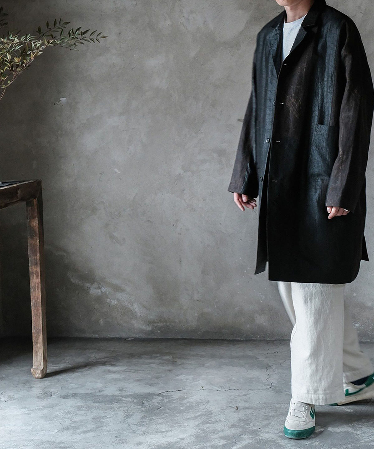 edoa Mud Tussah Silk Patchwork Coat