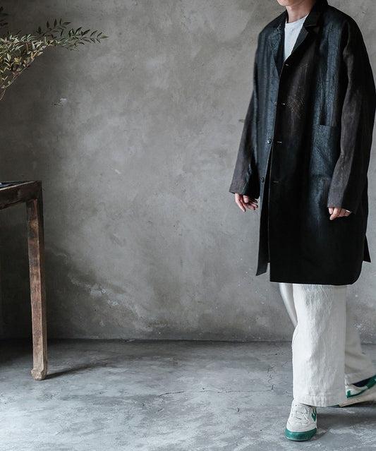 edoa Mud Tussah Silk Patchwork Coat