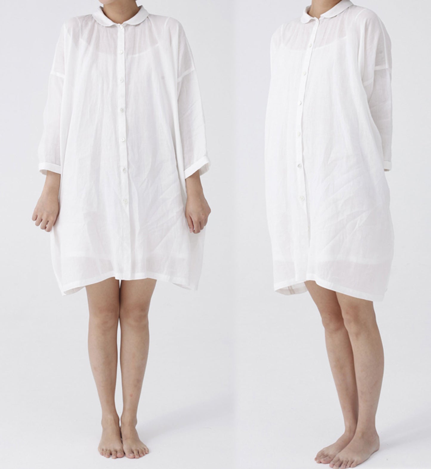 edoa Peter Pan Collar Shirt Dress 
