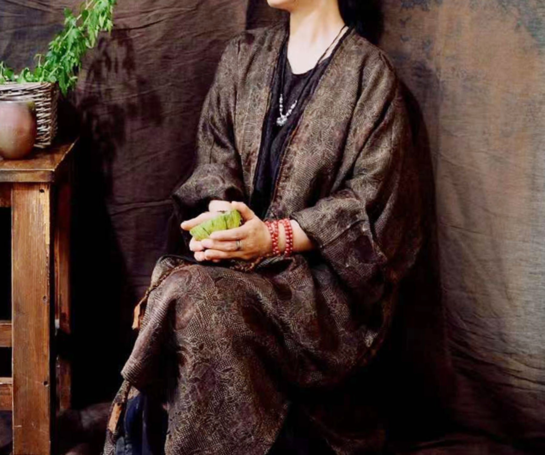 edoa Mud Silk Jacquard Hanfu Coat 