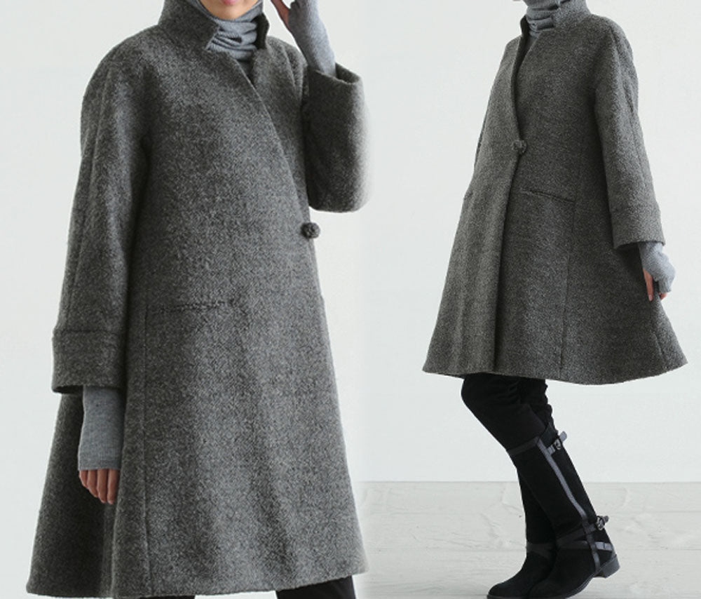 edoa loop-yarns wool trapeze coat