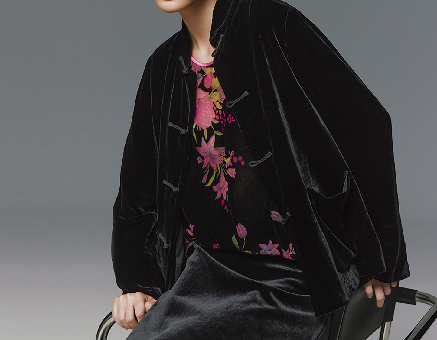 edoa Silk Velvet Lined Spring Jacket 