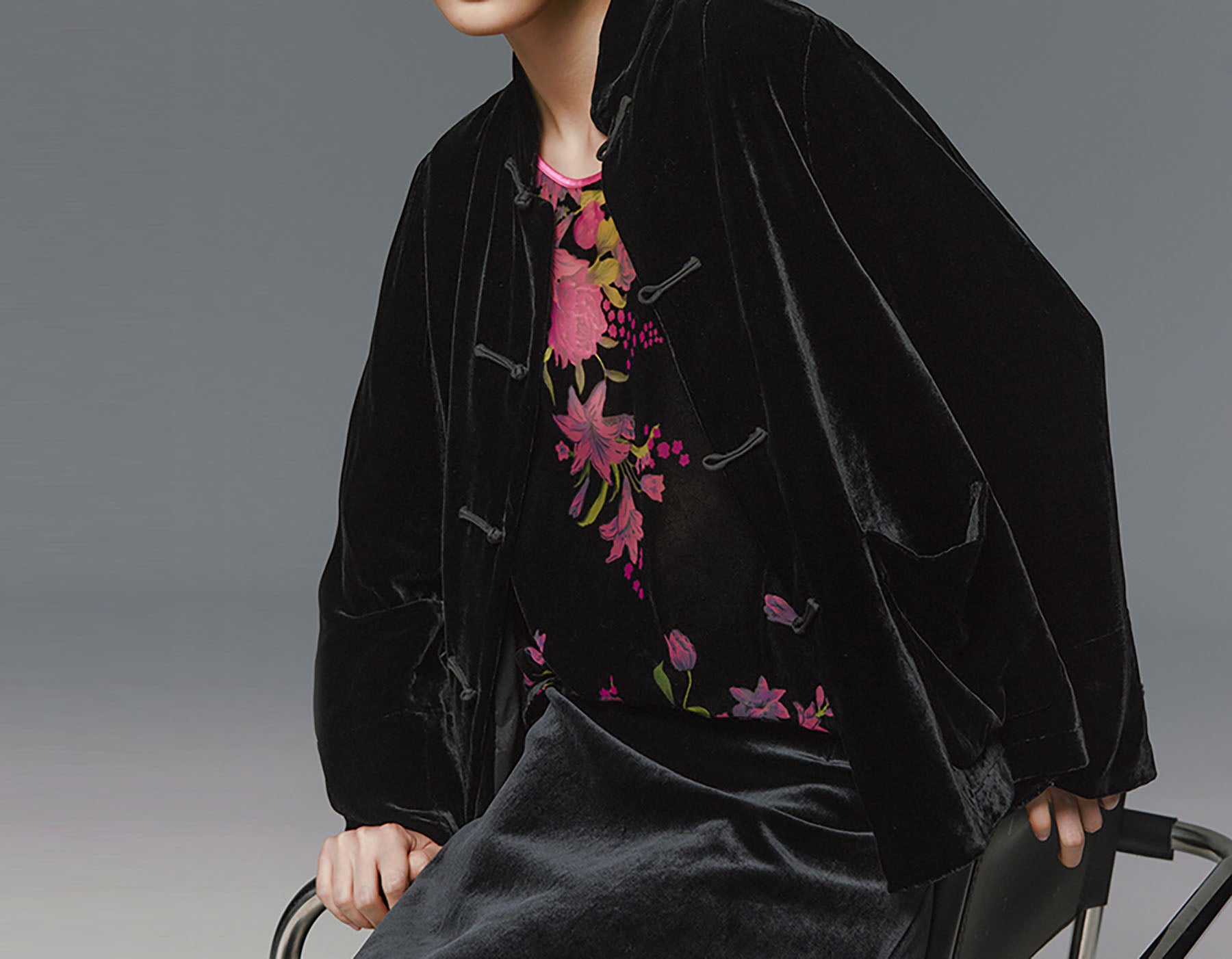 edoa Silk Velvet Lined Spring Jacket 