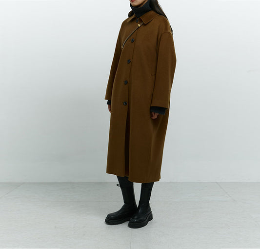 edoa Classic Wool Oversized Cocoon Coat