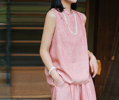 edoa Distressed Plant Dyed Tussah Silk Qipao