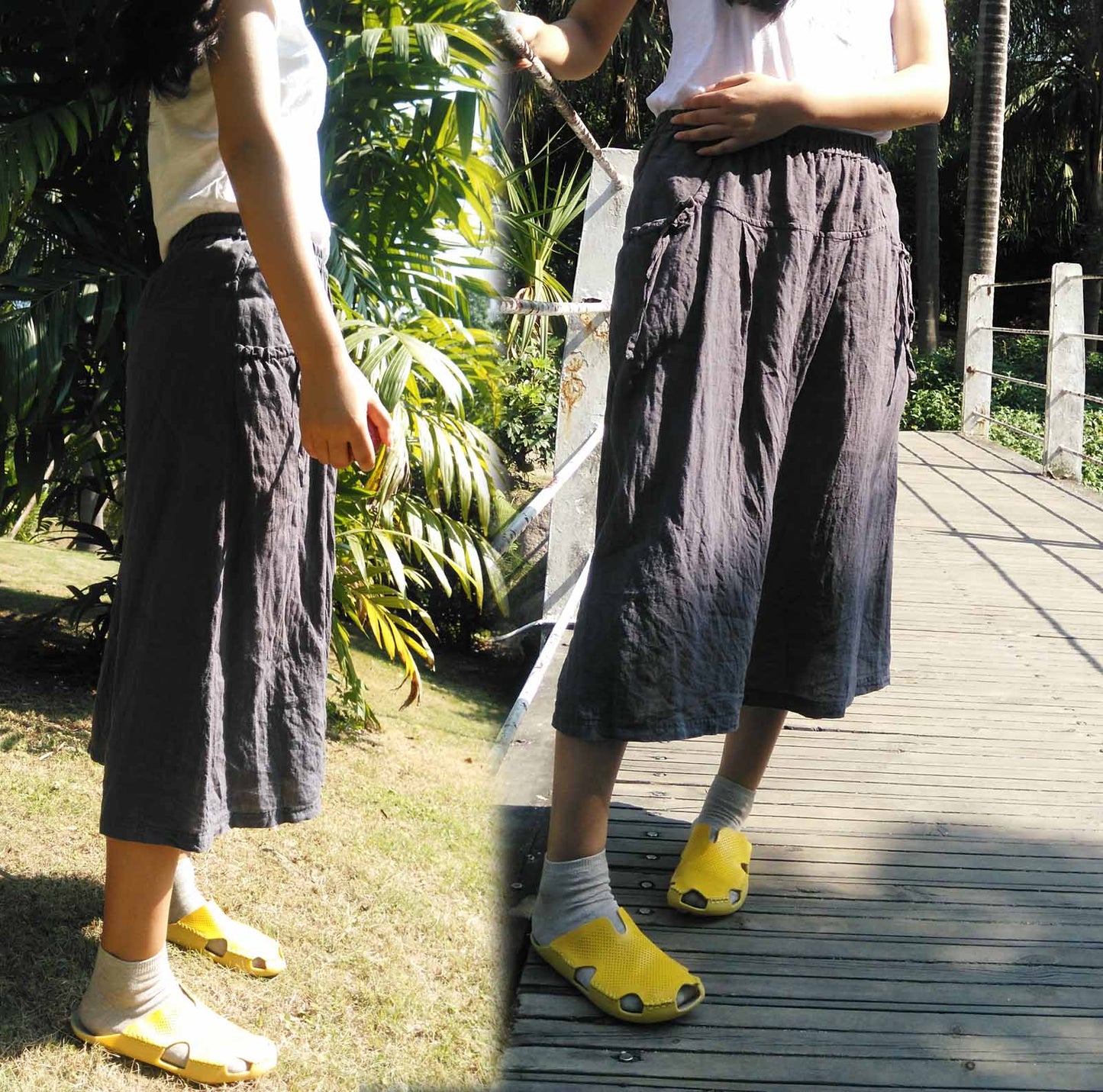 edoa Linen A-line Midi Skirt