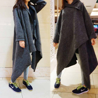 edoa Boiled Wool Multi-wear Open Front Blacket Coat