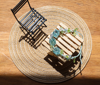 edoa Ethereal Blue Butterfly Braided Bracelet