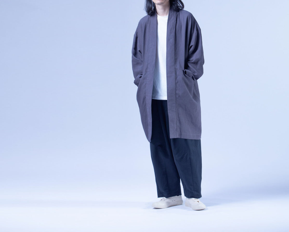 edpa Simplicity Gray Washed Ramie Kimono Jacket