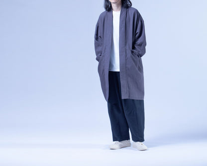 edpa Simplicity Gray Washed Ramie Kimono Jacket