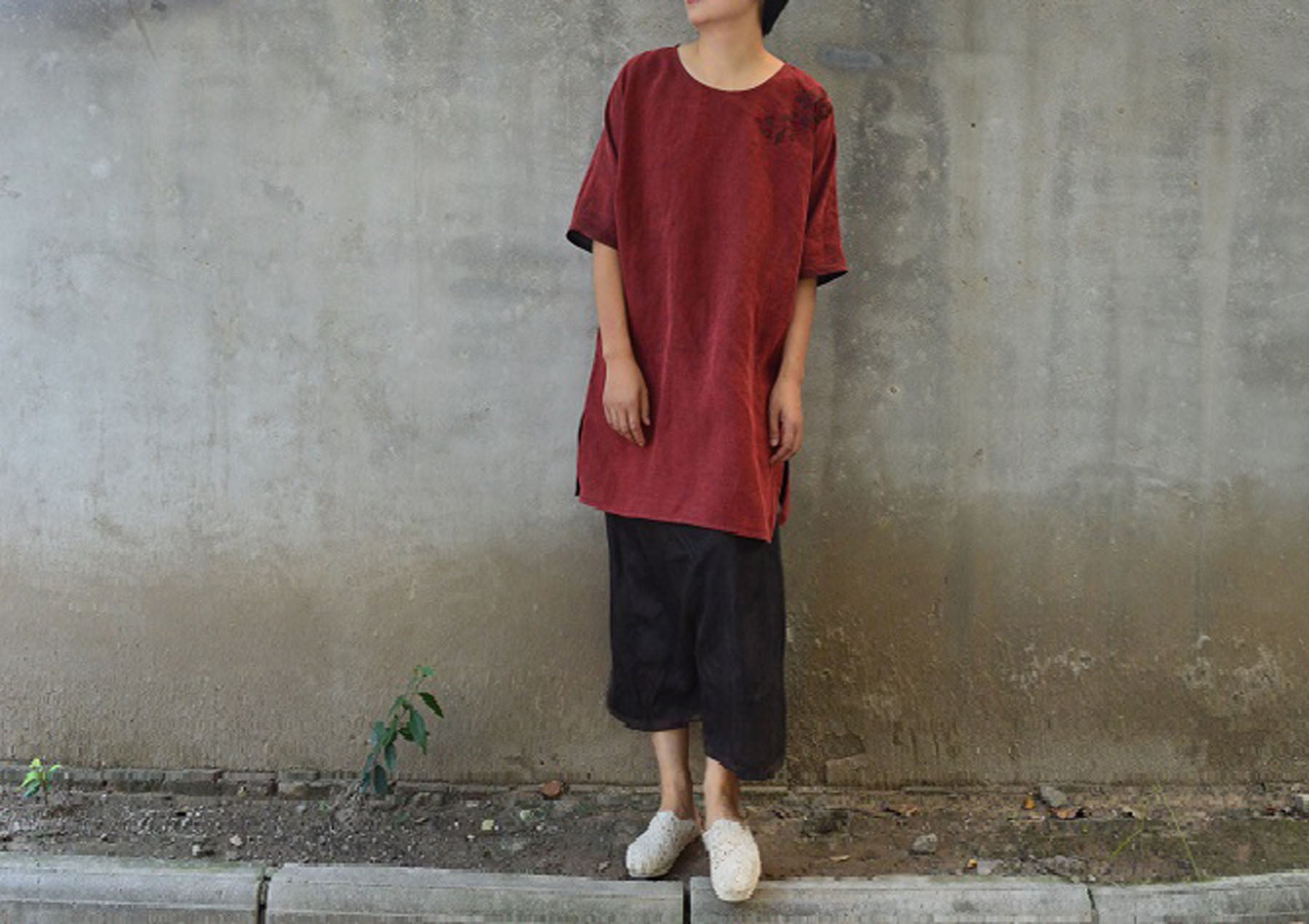 edoa Hand Embroidered Mud Silk Tunic