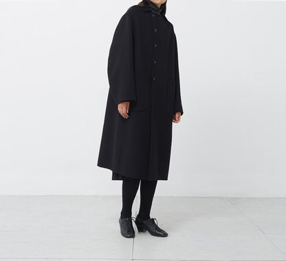 edoa Double Faced Wool Cocoon Coat