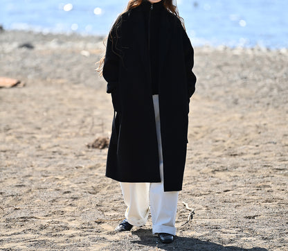 edoa Classic Double-faced Wool Belted Coat
