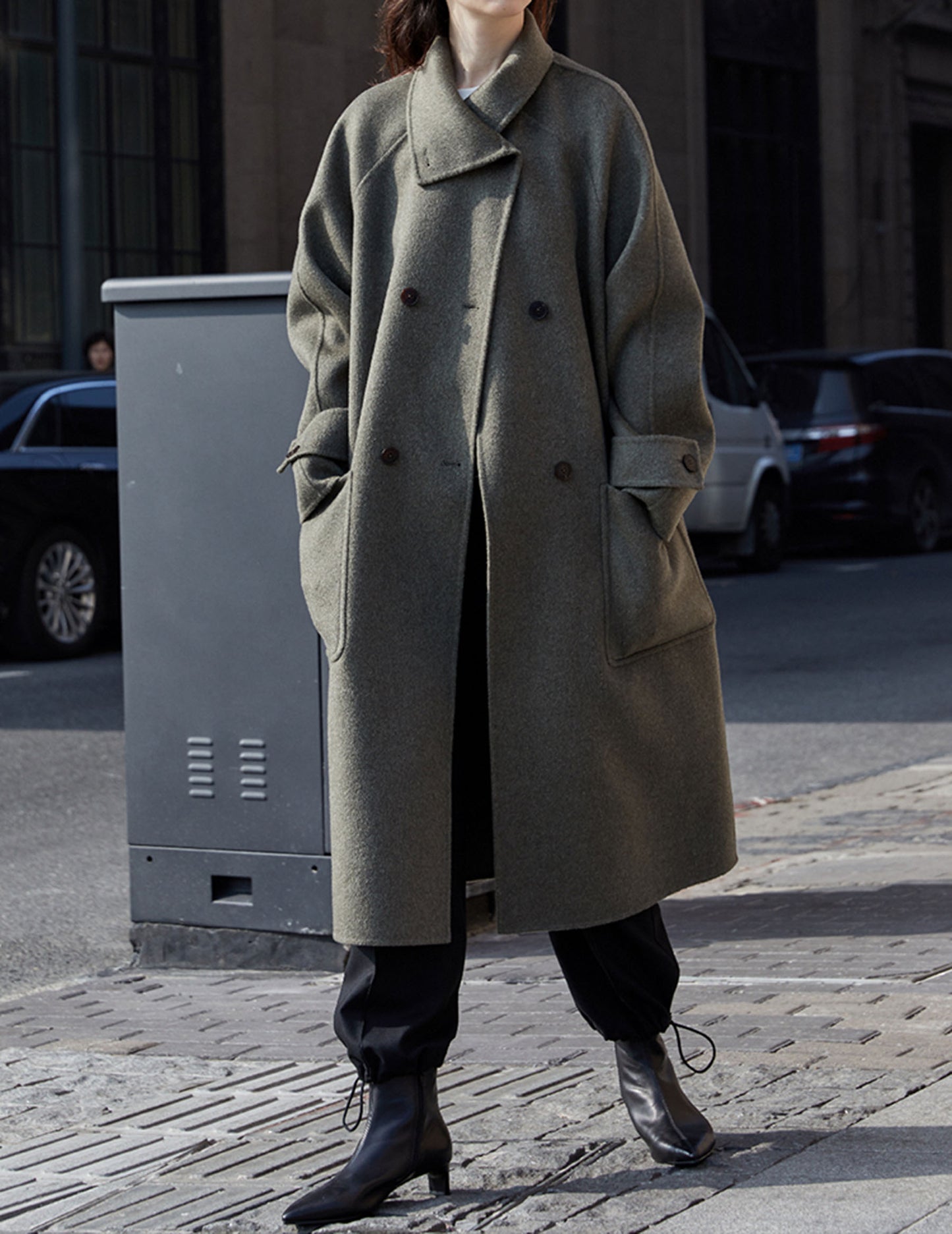 edoa Double Faced Wool Double-breasted Coat