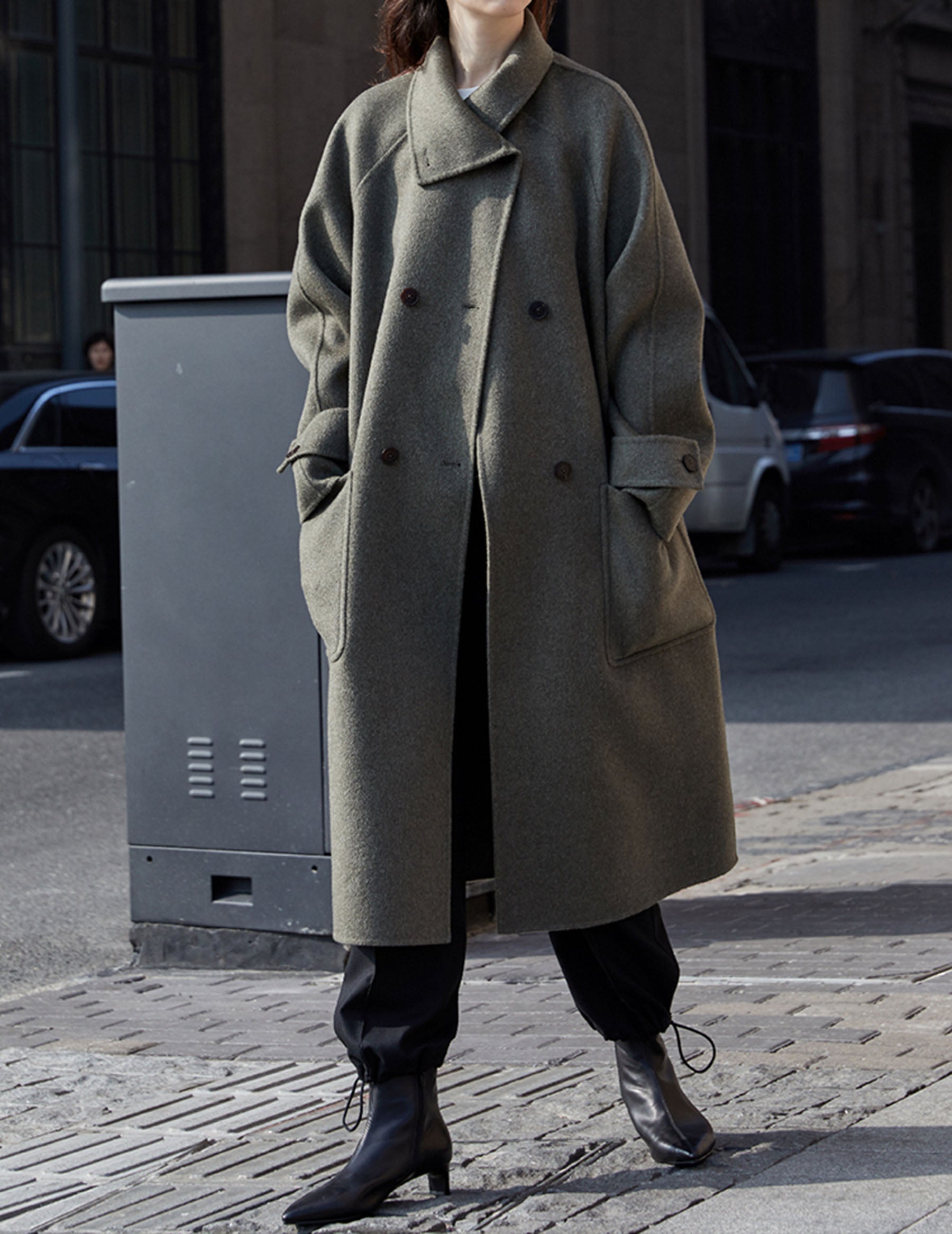 edoa Double Faced Wool Double-breasted Coat