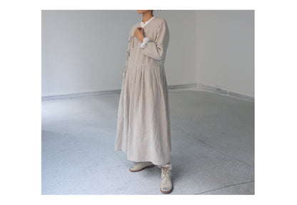 edoa Flax Linen Dress Coat 