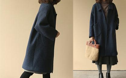 edoa Loose Boxy Boiled Wool Coat