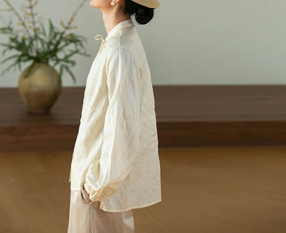 edoa Dupioni Tussah Silk Tie Blouse